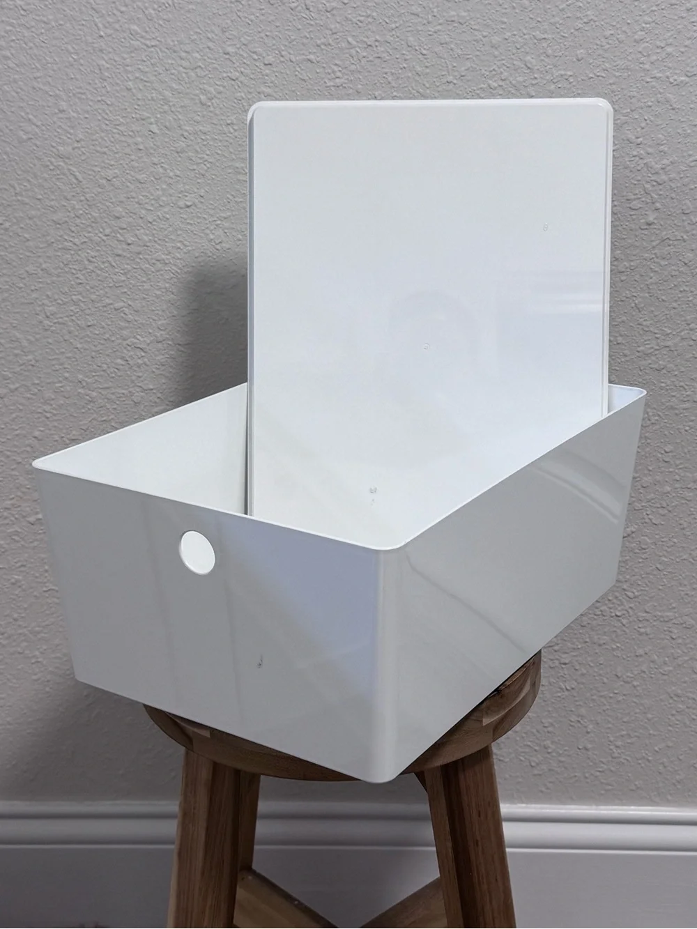 IKEA KUGGIS Storage Box with Lid White Minimalist Home Office Organizer